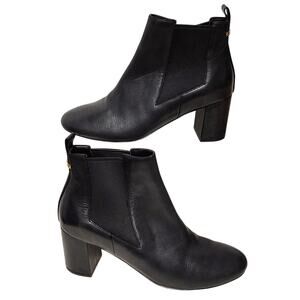 Cole Haan Nitasha Ankle Booties Heeled Chelsea Boots Black Leather Womens 7.5B